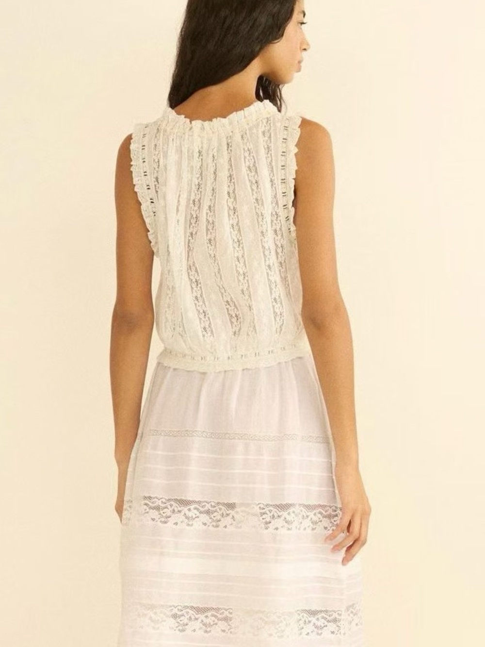 Doen Vetiver Organic Cotton Voile Top Salt, S M - Picture 2 of 8